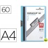 CARPETA DURACLIP DOSSIER PINZA LATERAL AZUL CAPACIDAD 60 HOJAS