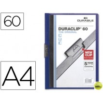 CARPETA DURACLIP DOSSIER PINZA LATERAL AZUL OSCURO CAPACIDAD 60 HOJAS