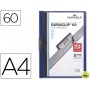 CARPETA DURACLIP DOSSIER PINZA LATERAL AZUL OSCURO CAPACIDAD 60 HOJAS