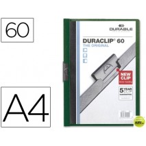 CARPETA DURACLIP DOSSIER PINZA LATERAL VERDE OSCURO CAPACIDAD 60 HOJAS