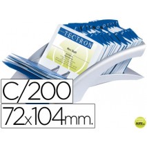 TARJETERO DURACLIP VISIFIX PLATA 100 FUNDAS PARA 200 TARJETAS TAMAÑO 72X104 MM INCLUYE SEPARADOR AZ