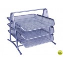 BANDEJA SOBREMESA METALICA Q-CONNECT KF00822 REJILLA PLATA 3 BANDEJAS MOVIBLES 350X278X2758 MM