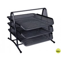 BANDEJA SOBREMESA Q-CONNECT METALICA KF-00823 REJILLA NEGRA -3 NIVELES 350X278X275 MM