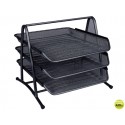 BANDEJA SOBREMESA Q-CONNECT METALICA KF-00823 REJILLA NEGRA -3 NIVELES 350X278X275 MM