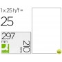 ETIQUETA ADHESIVA Q-CONNECT KF00232 -TAMAÑO DIN A4 -PARA LASER -TRANSPARENTE -CAJA CON 25 HOJAS DIN-