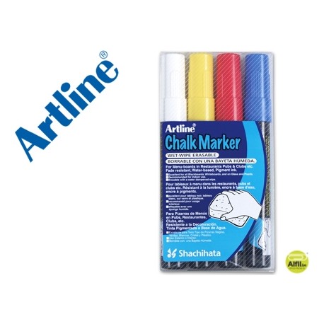 ROTULADOR ARTLINE PIZARRA VERDE NEGRA EPW-4-ST COLORES SURTIDOS BOLSA DE 4 ROTULADORES