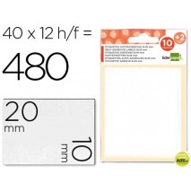 ETIQUETAS LIDERPAPEL SOBRE DE 10 H. + 2 H. OBSEQUIO 10X20 MM -35 UNIDADES POR HOJA