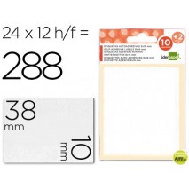 ETIQUETAS LIDERPAPEL SOBRE DE 10 H. + 2 H. OBSEQUIO 10X38 MM -21 UNIDADES POR HOJA