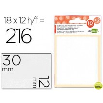 ETIQUETAS LIDERPAPEL SOBRE DE 10 H. + 2 H. OBSEQUIO 12X30 MM -18 UNIDADES POR HOJA