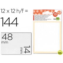 ETIQUETAS LIDERPAPEL SOBRE DE 10 H. + 2 H. OBSEQUIO 14X48 MM -10 UNIDADES POR HOJA