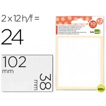 ETIQUETAS LIDERPAPEL SOBRE DE 10 H. + 2 H. OBSEQUIO 38X102 MM -2 UNIDADES POR HOJA