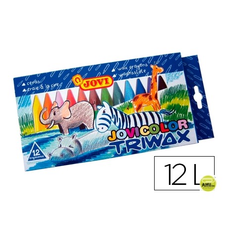 LAPICES CERA JOVICOLOR TRIANGULAR TRIWAX 12 COLORES