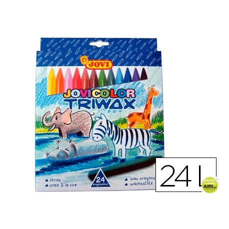 LAPICES CERA JOVICOLOR TRIANGULAR TRIWAX 24 COLORES