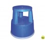 TABURETE Q-CONNECT RUEDAS RETRACTILES TRES RUEDAS -DOS NIVELES AZUL
