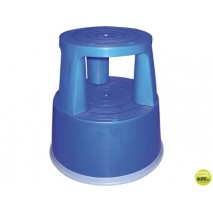 TABURETE Q-CONNECT RUEDAS RETRACTILES TRES RUEDAS -DOS NIVELES AZUL