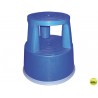 TABURETE Q-CONNECT RUEDAS RETRACTILES TRES RUEDAS -DOS NIVELES AZUL
