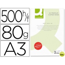 PAPEL FOTOCOPIADORA Q-CONNECT DIN A3 80 GRAMOS -PAQUETE DE 500 HOJAS