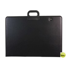 CARTERA PORTADOCUMENTOS Q-CONNECT NEGRA CON ASA CON CREMALLERA DIN A2 420X594 MM