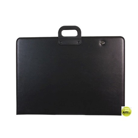 CARTERA PORTADOCUMENTOS Q-CONNECT NEGRA CON ASA CON CREMALLERA DIN A2 420X594 MM