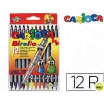 ROTULADOR CARIOCA BIRELO BIPUNTA CAJA DE 12 COLORES