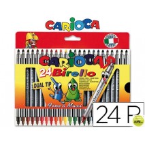 ROTULADOR CARIOCA BIRELO BIPUNTA CAJA DE 24 COLORES