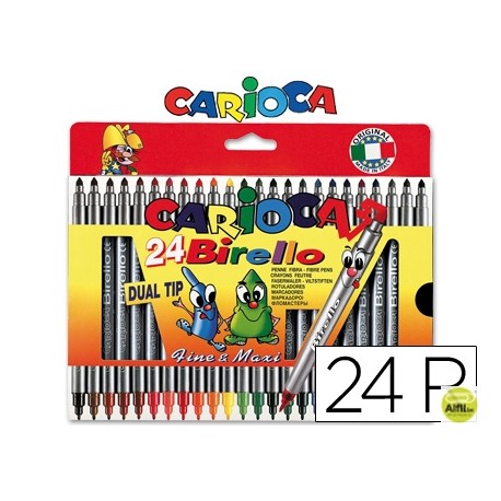 ROTULADOR CARIOCA BIRELO BIPUNTA CAJA DE 24 COLORES