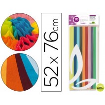 PAPEL SEDA LIDERPAPEL 52X76CM 18G/M2 BOLSA DE 10 HOJAS COLORES SURTIDOS