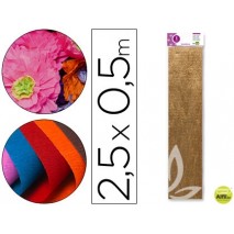 PAPEL CRESPON LIDERPAPEL 50 CM X 2.5M METALIZADO ORO