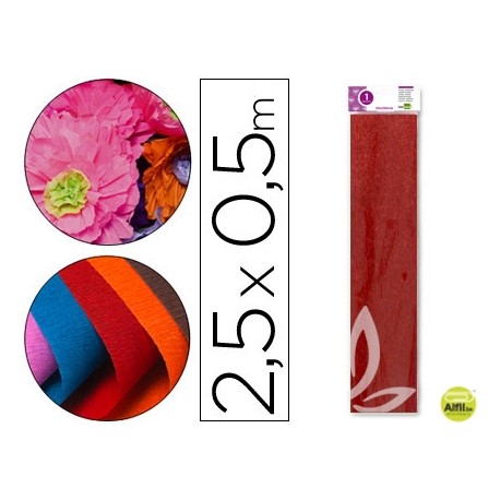 PAPEL CRESPON LIDERPAPEL 50 CM X 2.5M METALIZADO ROJO