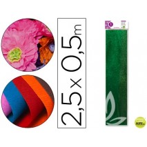 PAPEL CRESPON LIDERPAPEL 50 CM X 2.5M METALIZADO VERD E