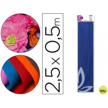 PAPEL CRESPON LIDERPAPEL 50 CM X 2.5M METALIZADO AZUL