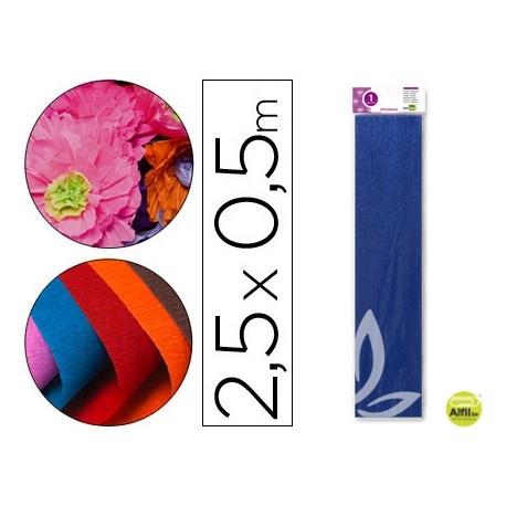 PAPEL CRESPON LIDERPAPEL 50 CM X 2.5M METALIZADO AZUL