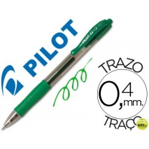 BOLIGRAFO PILOT G-2 VERDE TINTA GEL -RETRACTIL -SUJECION DE CAUCHO