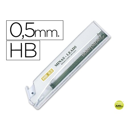 MINAS LIDERPAPEL GRAFITO 0.5 MM HB TUBO DE 12 MINAS