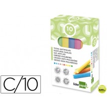 TIZA COLOR ANTIPOLVO LIDERPAPEL -CAJA DE 10 UNIDADES