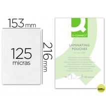 BOLSA DE PLASTIFICAR Q-CONNECT-153 X 216 MM -125 MC -DIN A5