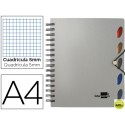 BLOC ESPIRAL LIDERPAPEL A4 MICRO EXECUTIVE TAPA POLIPROPILENO 100H 80G CUADRO 5MM 5 SEPARADORES CON
