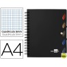BLOC ESPIRAL LIDERPAPEL A4 MICRO EXECUTIVE TAPA POLIPROPILENO 100H 80G CUADRO 5MM 5 SEPARADORES CON