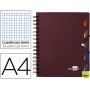 BLOC ESPIRAL LIDERPAPEL A4 MICRO EXECUTIVE TAPA POLIPROPILENO 100H 80G CUADRO 5MM 5 SEPARADORES CON