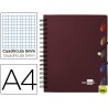 BLOC ESPIRAL LIDERPAPEL A4 MICRO EXECUTIVE TAPA POLIPROPILENO 100H 80G CUADRO 5MM 5 SEPARADORES CON