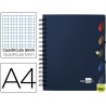 BLOC ESPIRAL LIDERPAPEL A4 MICRO EXECUTIVE TAPA POLIPROPILENO 100H 80G CUADRO 5MM 5 SEPARADORES CON