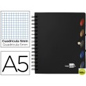 BLOC ESPIRAL LIDERPAPEL A5 MICRO EXECUTIVE TAPA POLIPROPILENO 100H 80G CUADRO 5MM 5 SEPARADORES CON