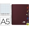 BLOC ESPIRAL LIDERPAPEL A5 MICRO EXECUTIVE TAPA POLIPROPILENO 100H 80G CUADRO 5MM 5 SEPARADORES CON