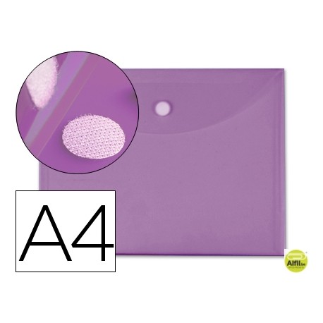 CARPETA DOSSIER LIDERPAPEL A4 CIERRE DE VELCRO VIOLETA