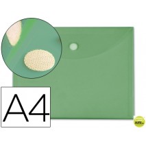 CARPETA DOSSIER LIDERPAPEL A4 CIERRE DE VELCRO VERDE
