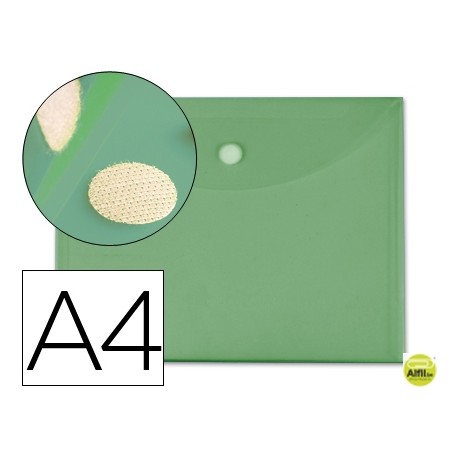 CARPETA DOSSIER LIDERPAPEL A4 CIERRE DE VELCRO VERDE