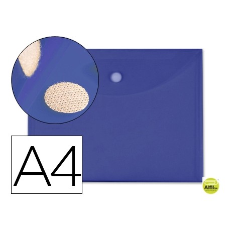CARPETA DOSSIER LIDERPAPEL A4 CIERRE DE VELCRO AZUL OSCURO