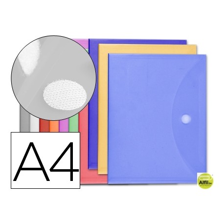 CARPETA DOSSIER LIDERPAPEL A4 CIERRE DE VELCRO COLORES SURTIDOS PACK 10+2 GRATIS