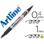 ROTULADOR ARTLINE MARCADOR PERMANENTE EK-041T NEGRO -DOBLE PUNTA 0.4 Y 1.0 MM