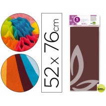PAPEL SEDA LIDERPAPEL 52X76CM 18G/M2 BOLSA DE 5 HOJAS MARRON